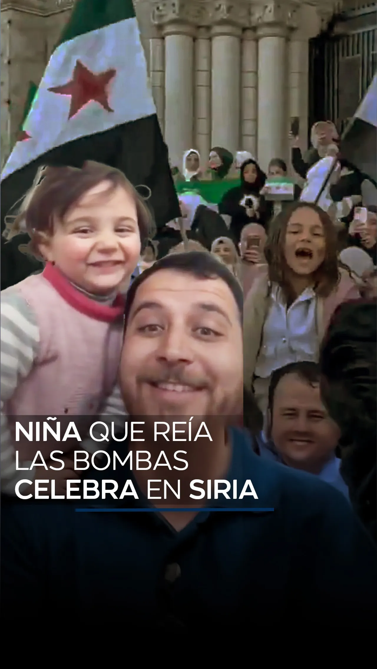 Niña que reía las bombas celebra en Siria